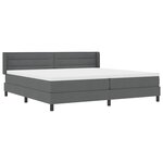 vidaXL Lit Box Spring avec matelas gris foncé  200 x 200 cm  en tissu