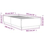 vidaXL Cadre de lit avec lumières LED chêne fumé 90x190 cm
