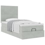 vidaXL Cadre de lit ottoman et matelas gris clair 90x190 cm velours