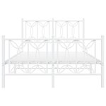 vidaXL Cadre de lit métal sans matelas et pied de lit blanc 120x190 cm