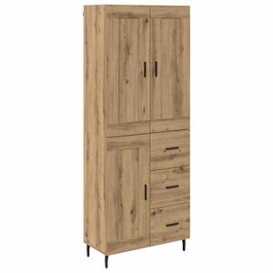 vidaXL Haut Armoire 2 Pièces Chêne artisanal Bois Aggloméré et Verre