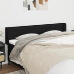 vidaXL Tête de lit avec oreilles Noir 203x16x78/88 cm Tissu