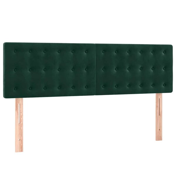 vidaXL Têtes de lit 2 Pièces Vert foncé 72x5x78/88 cm Velours