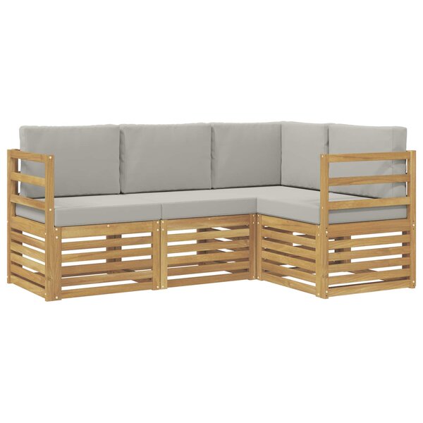 vidaXL Ensemble de canapés d'extérieur 4 pc Blanc et gris clair