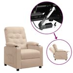 vidaXL Fauteuil Crème Tissu