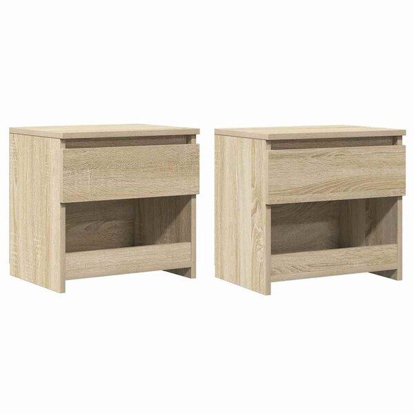 vidaXL Tables de chevet 2 Pièces Chêne sonoma 40x30x39 cm Aggloméré