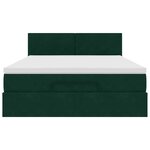 vidaXL Cadre de lit ottoman avec matelas vert foncé 140x190 cm velours