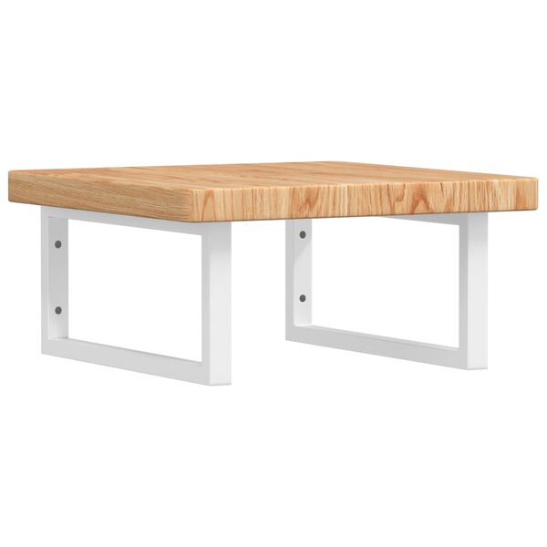 vidaXL Étagère de vasque murale acier et bois de chêne massif