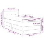 vidaXL Lit avec sommier et matelas gris foncé 80x200 cm en tissu