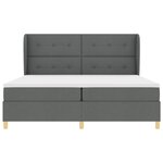 Lit à ressorts vidaXL avec matelas gris foncé 200x200 cm en tissu