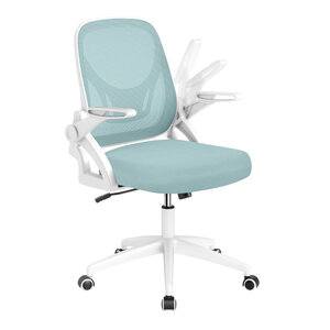 Chaise de bureau ergonomique pivotante 63 x 63 x 92-100 cm assise réglable confort optimal design moderne en PP bleu 20_0011096