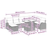 vidaXL Ensemble de canapé de jardin avec coussin 9 Pièces Noir Poly rotin
