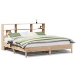 vidaXL Lit bibliothèque sans matelas 200x200 cm bois massif de pin