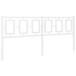 vidaXL Tête de lit métal blanc 180 cm