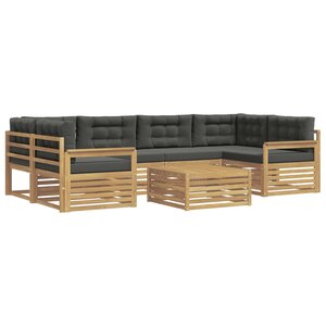 vidaXL Ensemble de canapés d'extérieur 7 pc Blanc et anthracite