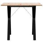 vidaXL Table à manger cadre en Y 90x90x75 cm bois de pin massif fonte