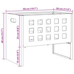 Foyer Rectangulaire vidaXL Noir 50x30x40 cm Acier