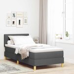 vidaXL Lit avec sommier et matelas gris foncé 80x200 cm en tissu