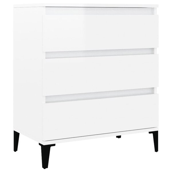 vidaXL Buffet Blanc brillant 60x35x70 cm Bois d'ingénierie