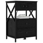 vidaXL Cabinet de chevet Chêne noir 40 x 31 x 60 cm Bois d'ingénierie