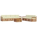 vidaXL Ensemble de canapés d'extérieur 8 pc Naturel et Crème