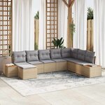 vidaXL Ensemble de canapé de jardin 8 Pièces beige et gris clair