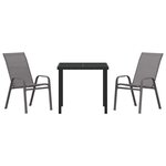 vidaXL Ensemble de salle à manger pour jardin 3 Pièces Gris