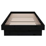 vidaXL Cadre de lit sans matelas noir bois massif