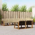 vidaXL Ensemble de canapés d'extérieur 8 pc Naturel et Beige