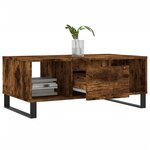 vidaXL Table basse Chêne fumé 90x50x36 5 cm Bois d'ingénierie