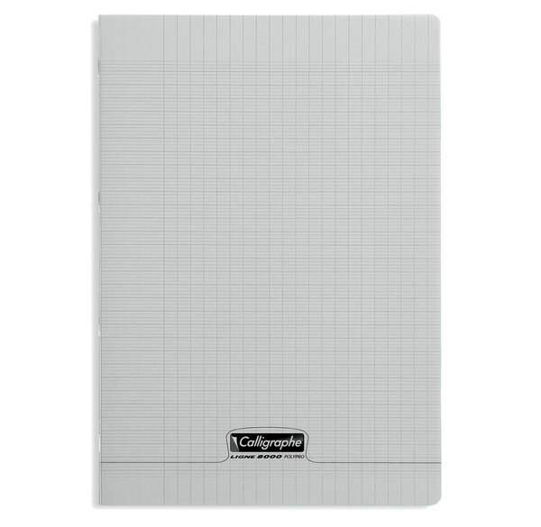 Cahier piqué POLYPRO 21x29 7 cm 96p séyès 90g Gris CALLIGRAPHE