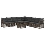 vidaXL Ensemble de canapé de jardin 10 Pièces Gris polyrotin