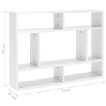 vidaXL Étagère murale Blanc brillant 75x16x55 cm Bois d'ingénierie