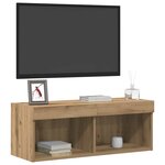 vidaXL Ensemble meuble TV avec LED chêne artisanal 80 x 30 x 30 cm
