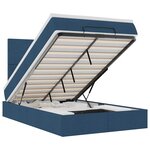 vidaXL Cadre de lit ottoman avec matelas bleu 120x190 cm tissu