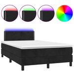 vidaXL Sommier à lattes de lit et matelas LED noir 120x190 cm velours