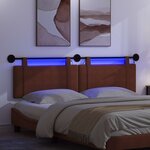 vidaXL Tête de lit suspendue Brun Brillant PU antique
