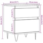 vidaXL Table de chevet chêne artisanal 40x35x50 cm bois d’ingénierie