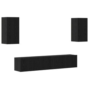 vidaXL Ensemble meuble TV 4 Pièces Chêne noir 80 x 30 x 30 cm