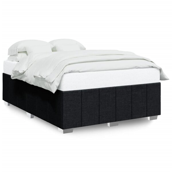 vidaXL Cadre de lit sans matelas noir 160x200 cm tissu
