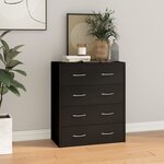 vidaXL Buffet avec 4 tiroirs 60x30 5x71 cm Noir