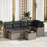 vidaXL Ensemble de Canapés de Jardin en Poly Rattan Noir avec Coussins de 6 Pièces
