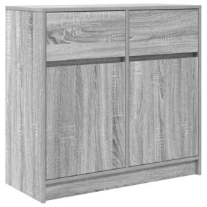 vidaXL Buffet avec tiroir sonoma gris 80x34x76 cm bois d'ingénierie