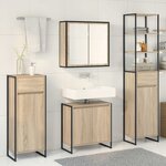 vidaXL Ensemble de mobilier de salle de bain avec tiroir Chêne Sonoma