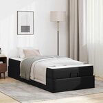 vidaXL Cadre de lit avec matelas Noir 90 x 190 cm Faux cuir