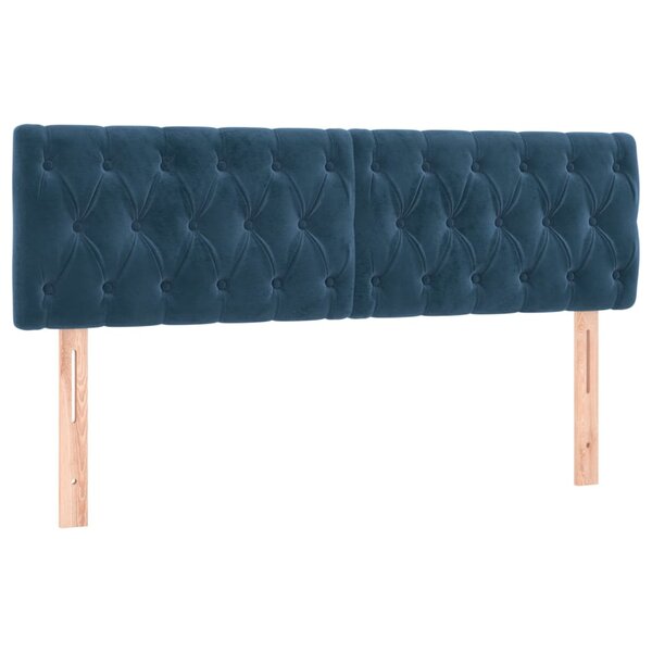 vidaXL Têtes de lit 2 Pièces Bleu foncé 80x7x78/88 cm Velours