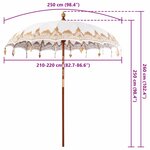 vidaXL Parasol balinais Crème 215 x 215 x 260 cm