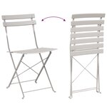 Set de bistro pliable 3 pièces beige en acier