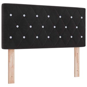 vidaXL Tête de lit LED avec bouton en cristal capitonné noir 100 cm en velours