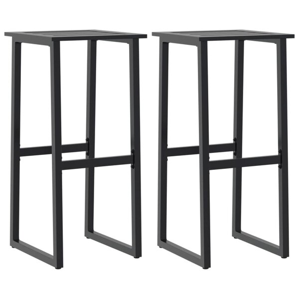 vidaXL Tabourets de bar lot de 2 noir acier enduit de poudre